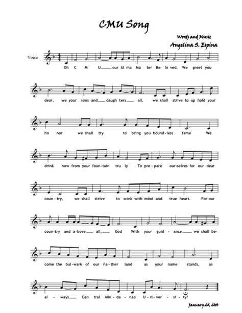 cmu hymn|Central Mindanao University Hymn .